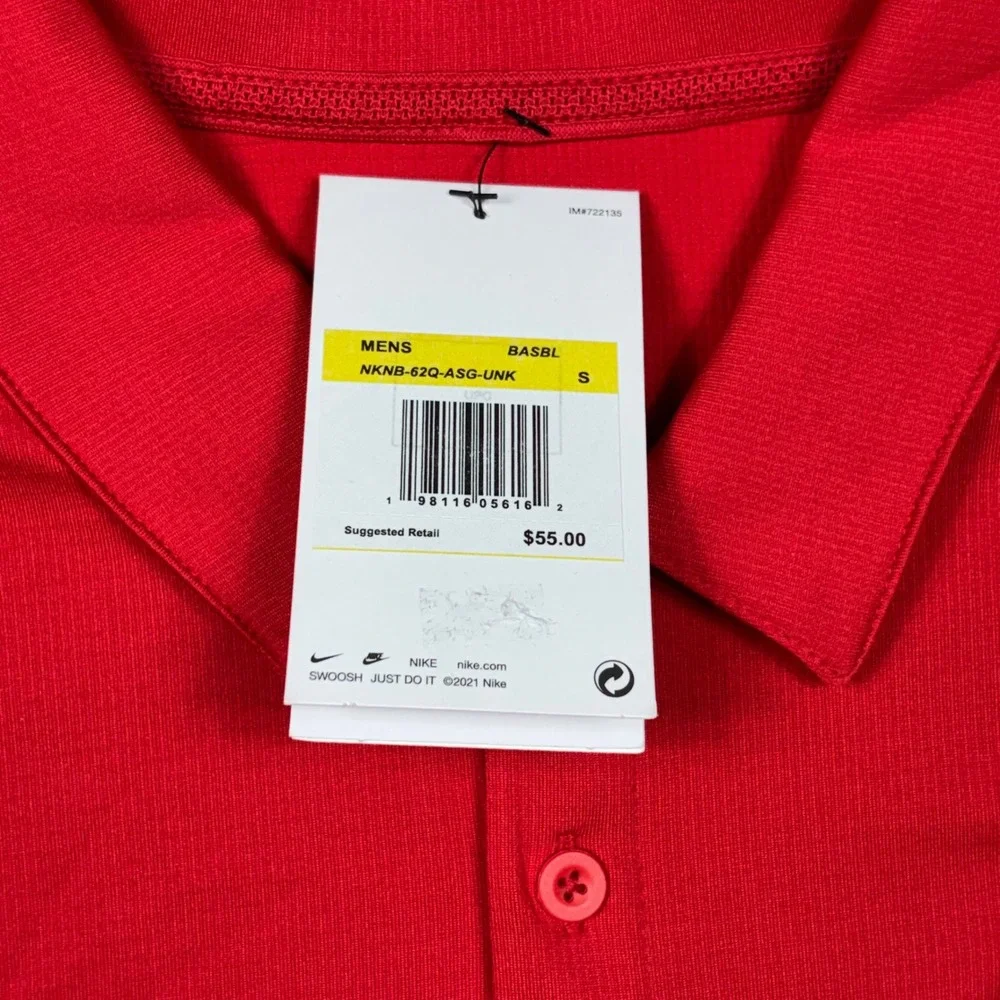 Nike Mens MLB All-Star‎ Game 2024 Texas Polo Shirt Red Dri-FIT NKNB-62Q Small